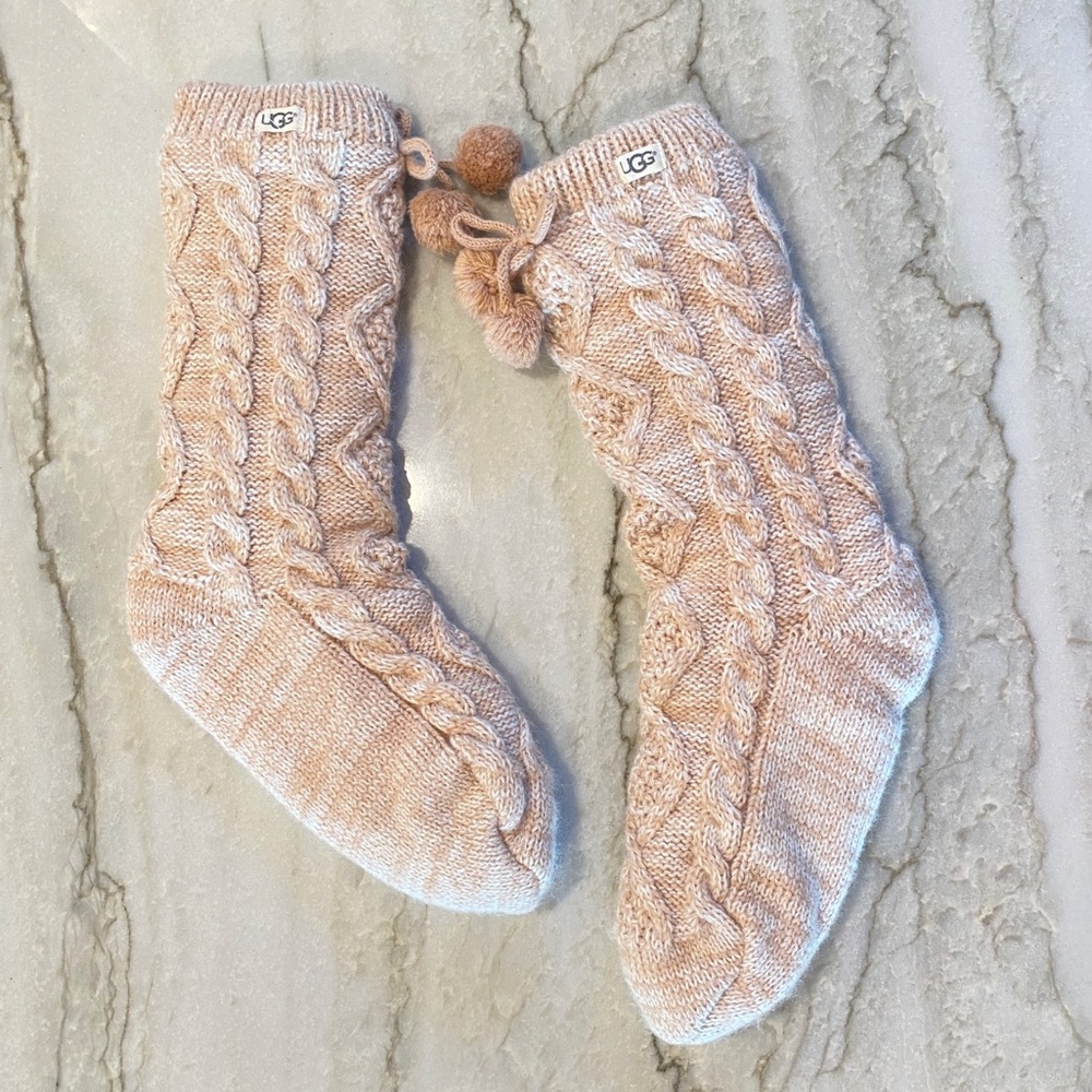 UGG Pom Fleece Lined Crew Socks